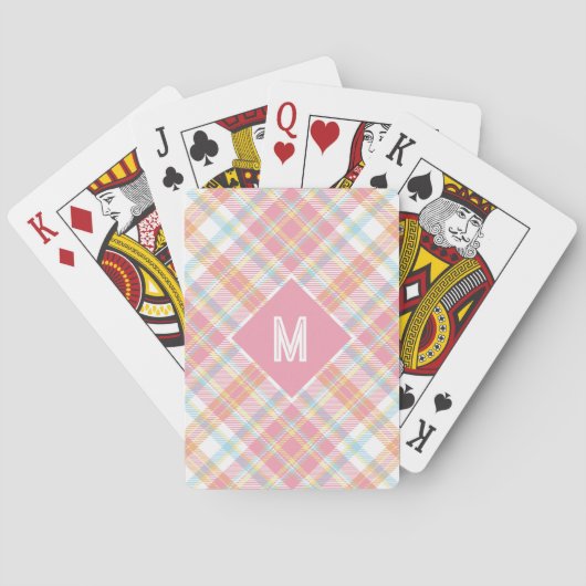 Aangepast Monogram geruit / Tartan Patroon Pokerkaarten (Achterkant)