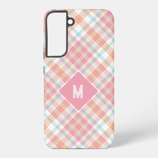 Aangepast Monogram geruit / Tartan Patroon Samsung Galaxy Hoesje (Achterkant)