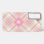 Aangepast Monogram geruit / Tartan Patroon Samsung Galaxy Hoesje (Achterkant horizontaal)