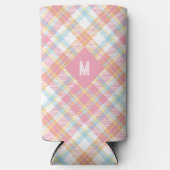 Aangepast Monogram geruit / Tartan Patroon Seltzer Blikjeskoeler (Voorkant)