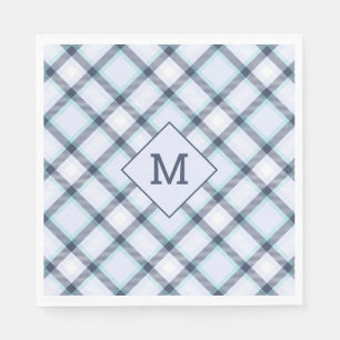 Aangepast Monogram geruit / Tartan Patroon Servet