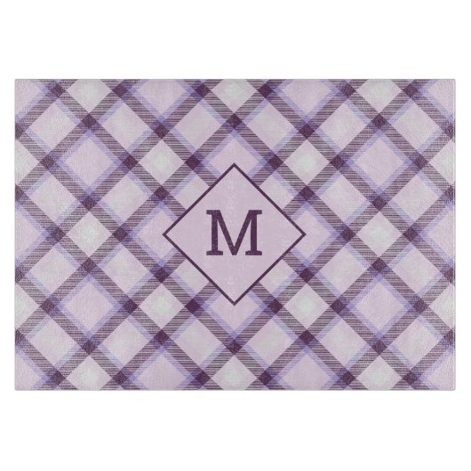 Aangepast Monogram geruit / Tartan Patroon Snijplank (Voorkant)