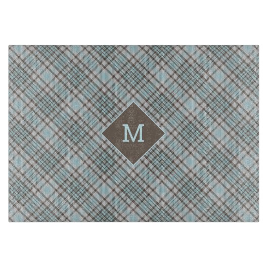 Aangepast Monogram geruit / Tartan Patroon Snijplank (Voorkant)