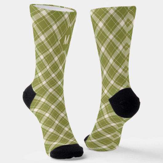 Aangepast Monogram geruit / Tartan Patroon Sokken (Gebogen)