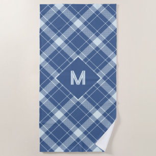 Aangepast Monogram geruit / Tartan Patroon Strandlaken