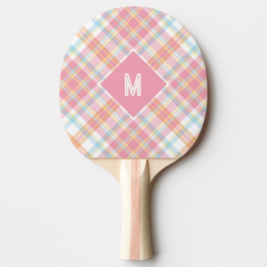 Aangepast Monogram geruit / Tartan Patroon Tafeltennisbatje (Voorkant)