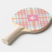 Aangepast Monogram geruit / Tartan Patroon Tafeltennisbatje (Voorkant Gekanteld)