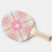 Aangepast Monogram geruit / Tartan Patroon Tafeltennisbatje (Zijkant)