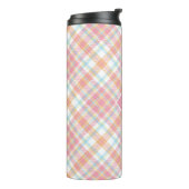 Aangepast Monogram geruit / Tartan Patroon Thermosbeker (Gedraaid links)