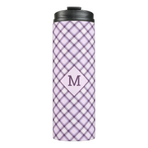 Aangepast Monogram geruit / Tartan Patroon Thermosbeker