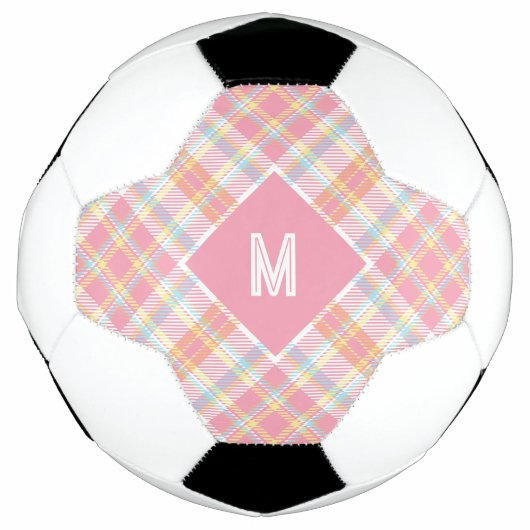 Aangepast Monogram geruit / Tartan Patroon Voetbal (Voorkant)