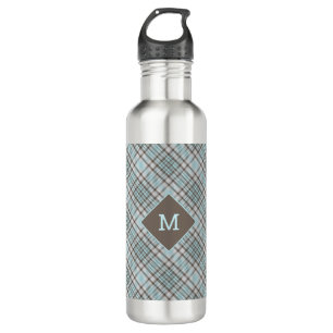 Aangepast Monogram geruit / Tartan Patroon Waterfles