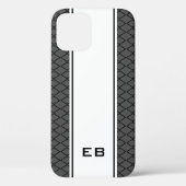 Aangepast monogram gestript iPhone 12 hoesje voor  (Achterkant)