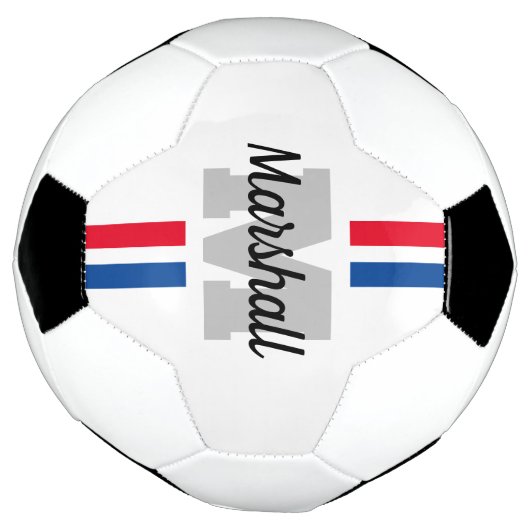 Aangepast monogram gestript voetbal cadeau (Gedraaid)