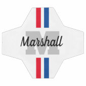 Aangepast monogram gestript voetbal cadeau (Enkel)