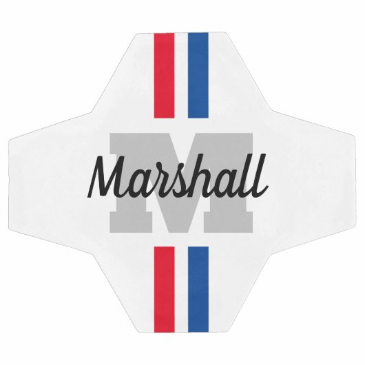 Aangepast monogram gestript voetbal cadeau (Enkel)