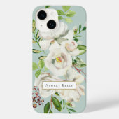 Aangepast monogram Gilded Blooms | Munt Case-Mate iPhone Case (Achterkant)