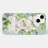 Aangepast monogram Gilded Blooms | Munt Case-Mate iPhone Case (Achterkant (horizontaal))