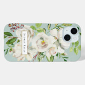 Aangepast monogram Gilded Blooms | Munt Case-Mate iPhone Case (Achterkant (horizontaal))