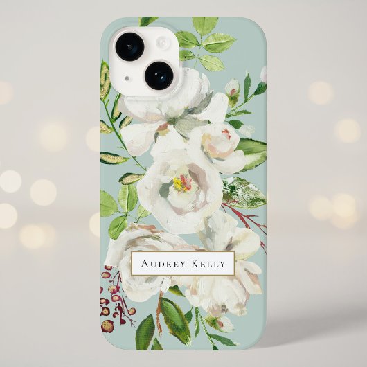 Aangepast monogram Gilded Blooms | Munt Case-Mate iPhone Case