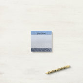 Aangepast monogram  glitter shinblauw post-it® notes (Op bureau)