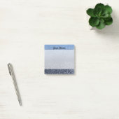 Aangepast monogram  glitter shinblauw post-it® notes (Kantoor)