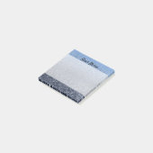 Aangepast monogram  glitter shinblauw post-it® notes (Schuin)