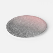 Aangepast monogram  glitter shine roze papieren bordje (Gekanteld)