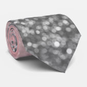 Aangepast monogram  glitter shine roze stropdas (Opgerold)