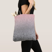 Aangepast monogram  glitter shine roze tote bag (Dichtbij)