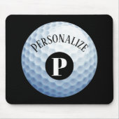 Aangepast monogram Golf Ball Name Initiaal Muismat (Voorkant)