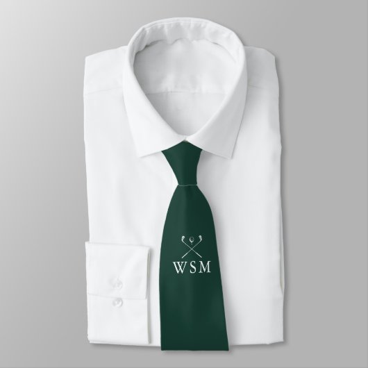 Aangepast monogram Golf Clubs Emerald Green Golf Stropdas (Gebonden)