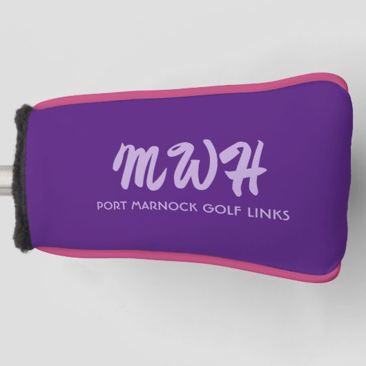 Aangepast monogram / golfbaan putterhoes golfheadcover (Voorkant)
