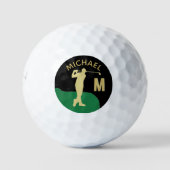 Aangepast monogram Golfer Name Golfballen (Voorkant)