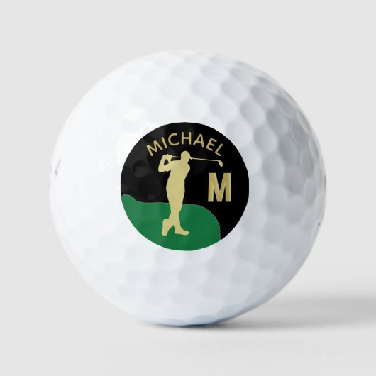 Aangepast monogram Golfer Name Golfballen (Voorkant)