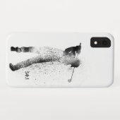 Aangepast monogram| Golfer Silhouette Swing Case-Mate iPhone Case (Achterkant (horizontaal))