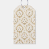 Aangepast Monogram Goud Koninklijke Barok Luxe Cadeaulabel (Achterkant)