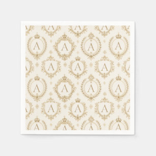 Aangepast Monogram Goud Koninklijke Barok Luxe Servet