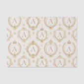 Aangepast Monogram Goud Koninklijke Barok Luxe Tissuepapier (Voorkant)
