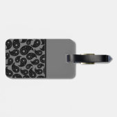 Aangepast monogram. Gray en Black Paisley Pattern. Bagagelabel (Achterkant horizontaal)