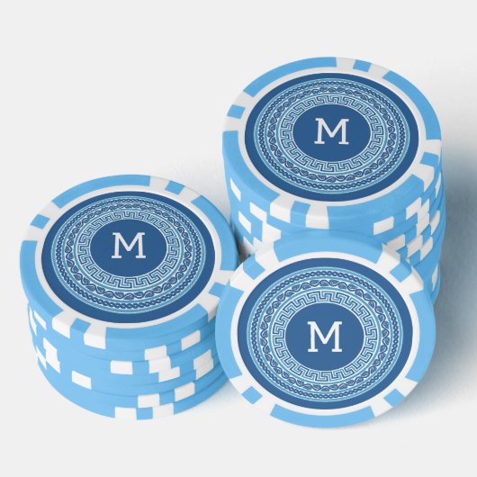 Aangepast monogram Grieks patroon Poker Chips (Opstapeling)