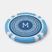 Aangepast monogram Grieks patroon Poker Chips (Enkel)
