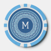 Aangepast monogram Grieks patroon Poker Chips (Voorkant)