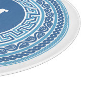 Aangepast monogram Grieks patroon Snijplank (Hoek)