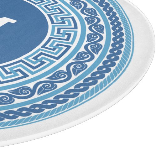 Aangepast monogram Grieks patroon Snijplank (Hoek)