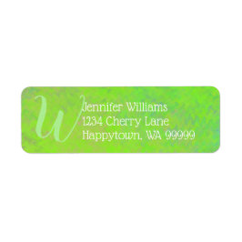 Aangepast Monogram Groen Marmer Kunst Retouradres Etiket