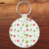 Aangepast Monogram Groen Tuinieren Sleutelhanger (Achterkant)