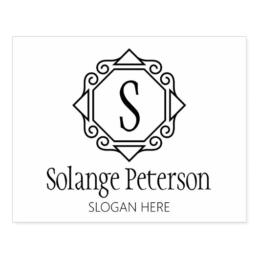 Aangepast monogram, groot voor kleine bedrijven rubberstempel (Afrduk)