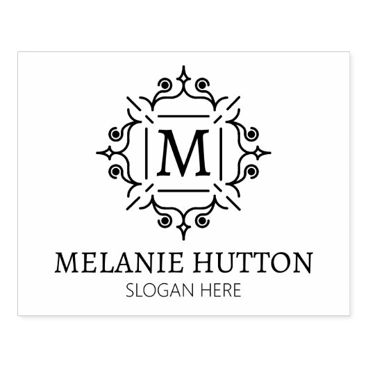 Aangepast monogram, groot voor kleine bedrijven rubberstempel (Afrduk)