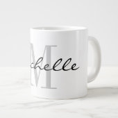 Aangepast monogram grote jumbo-mok cadeau grote koffiekop (Voorkant rechts)